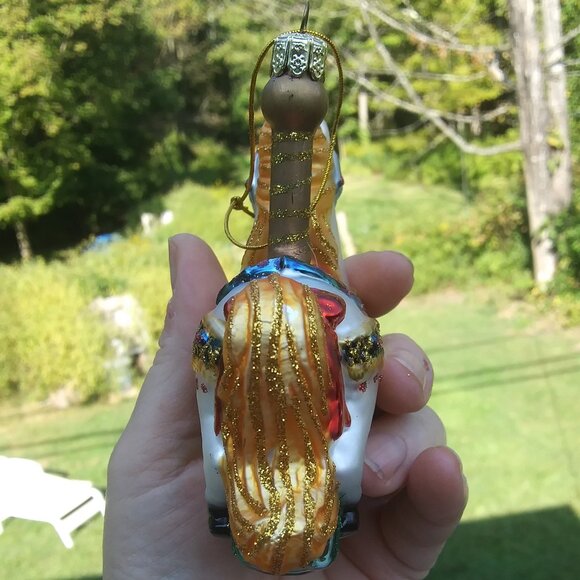 Noble  Gems by Kurt S Adler made in China glass ornament carousel horse glitter - Picture 9 of 16